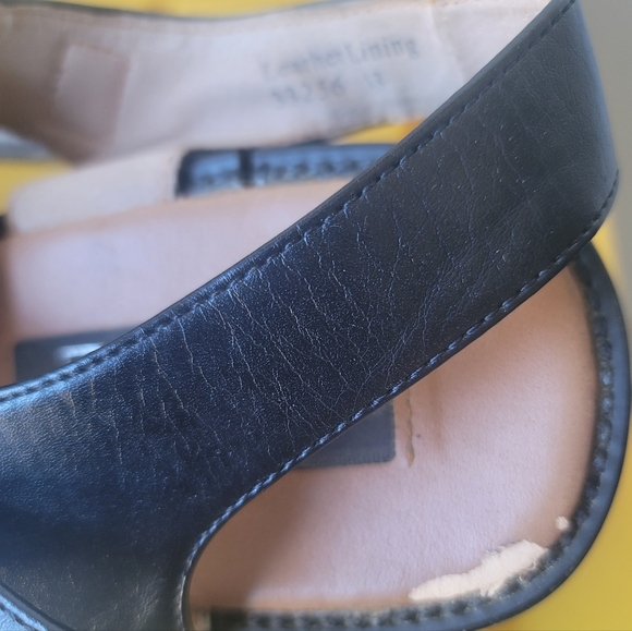 Majestic Collection Black Leather Open Closed Toe Slingback Sandals Shoes 13 - Picture 11 of 11